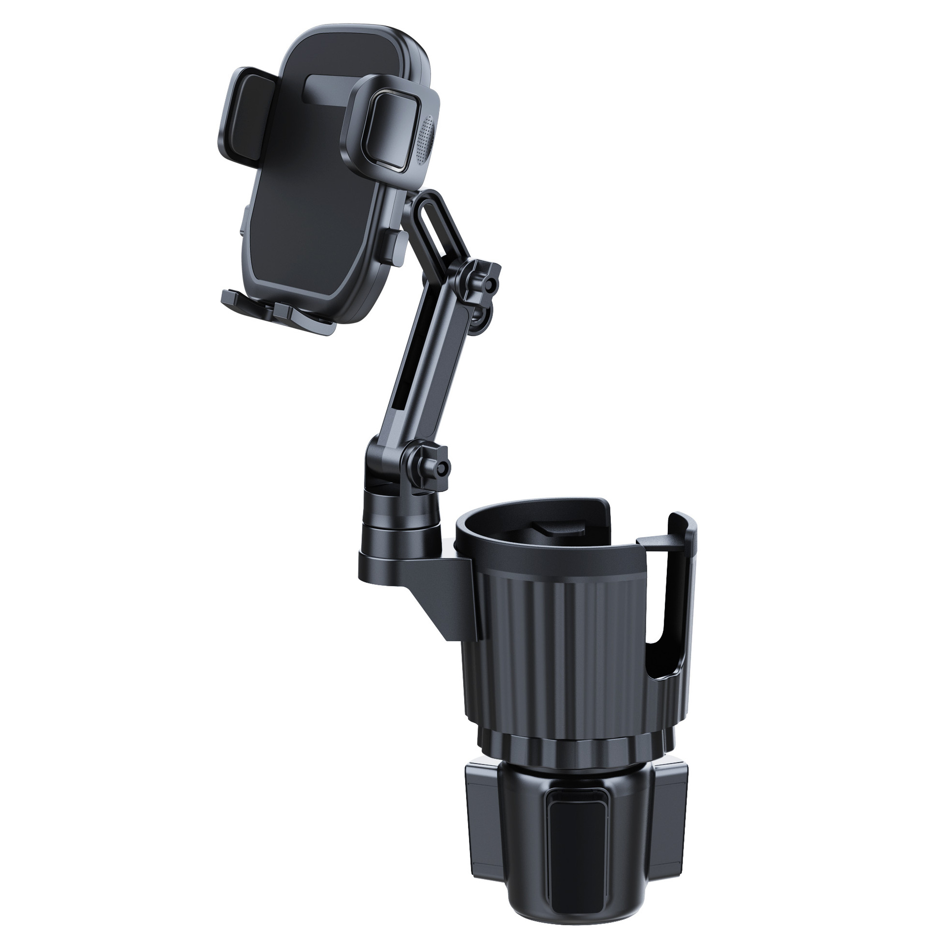 Soporte de taza de automóvil soporte de teléfono móvil soporte de taza de control de agua 2 en 1 brazo plegable multifuncional soporte de navegación de automóvil personalizado