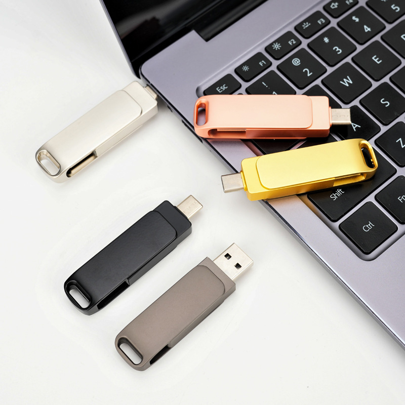 U ディスク卸売 Typec 携帯電話とコンピュータ兼用回転金属 U ディスクカスタム彫刻 3.0128gotg USB ディスク 64 グラム|undefined