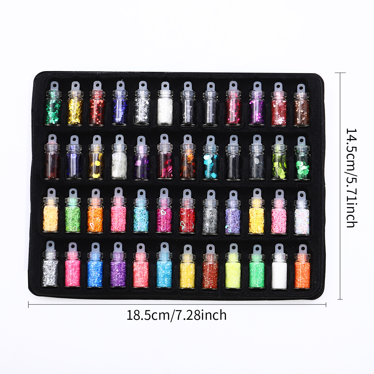 48 color botella de vidrio brillo traje de uñas joyería de La Perla accesorios de bricolaje uñas lentejuelas pegatinas