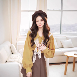 300kg extra large size women's chubby girl French temperament long sleeve shirt light luxury 2025 spring and autumn new