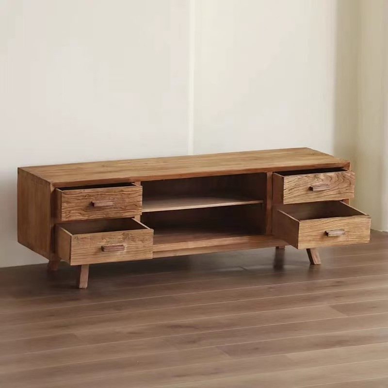 Old Elm Tv Cabinet Elm Living Room Floor-Standing Storage Cabinet Entrance Drawer Cabinet Bedroom Low Cabinet Elm Cupboard