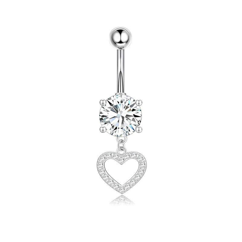 Set, physiological belly button piercing stainless steel with zircon, Amazon, (Physicals)