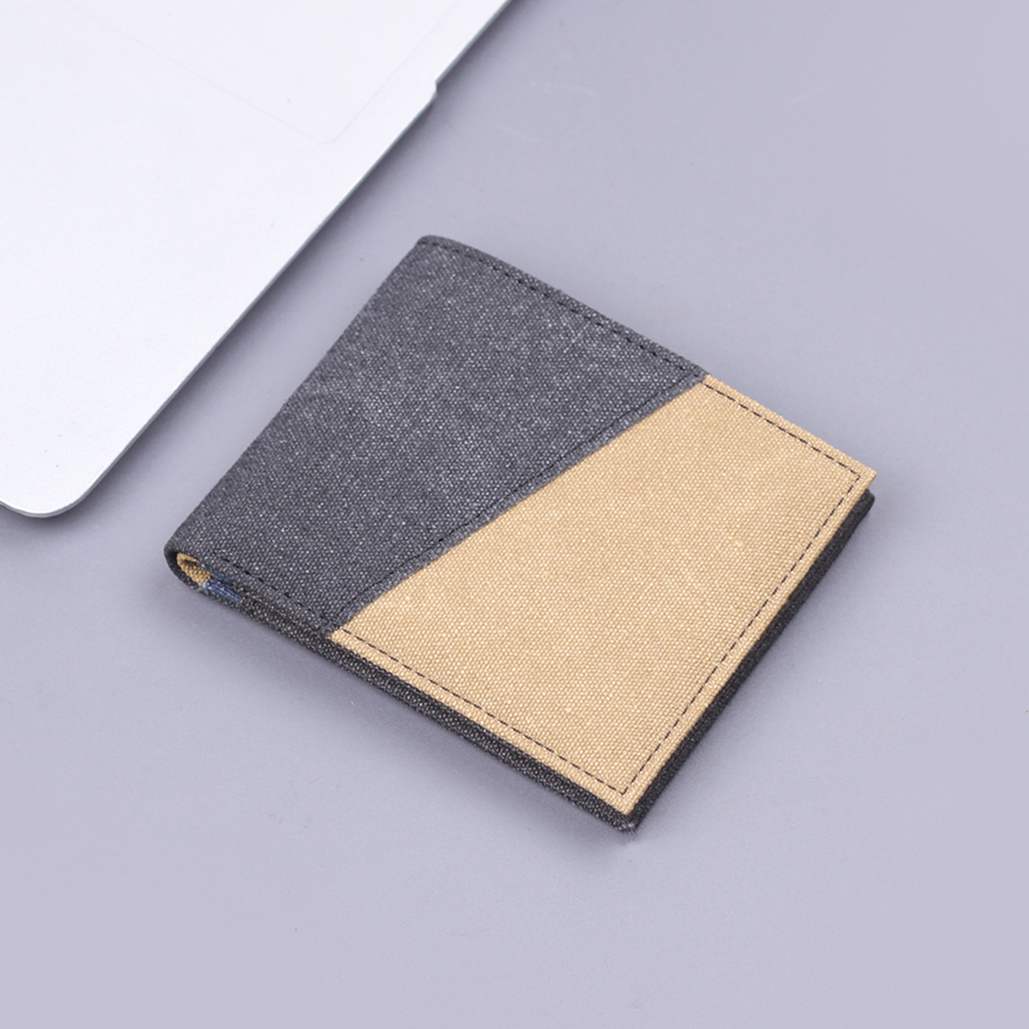Canvas cartera corta cartera de denim para hombres cartera de tela suave nuevo producto cartera de cuero para hombres cartera de tarjetas en un hombre 9 tarjetas