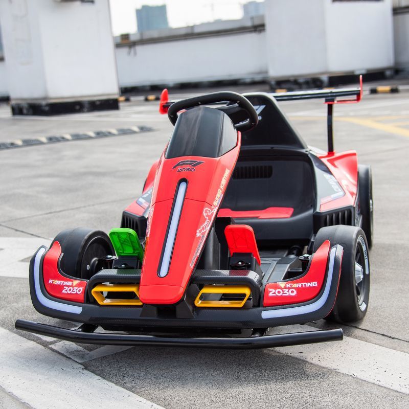 밝은 빨간색 [24V 대용량 배터리 + 무단 변속기 + 헬멧 보호 장비] - [4845 듀얼 드라이브 모터 + 텔레스코픽 + 컬러 조명 + 블루투스 + 보증]