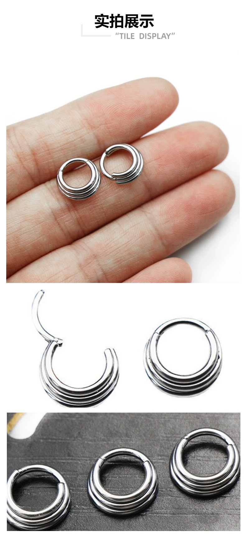 Pointed labret stud close-up product detail