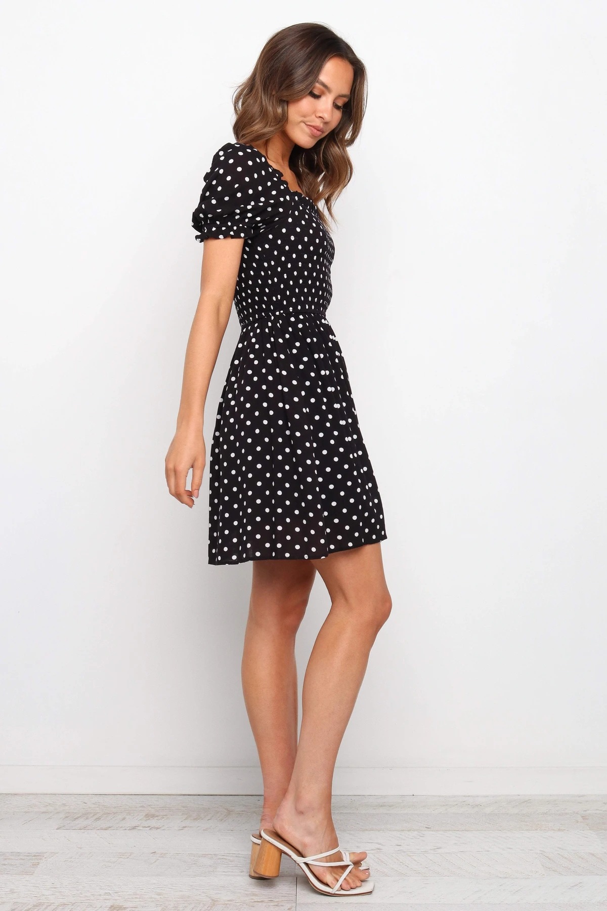 spring new short sleeve printed dress NSAXE43927