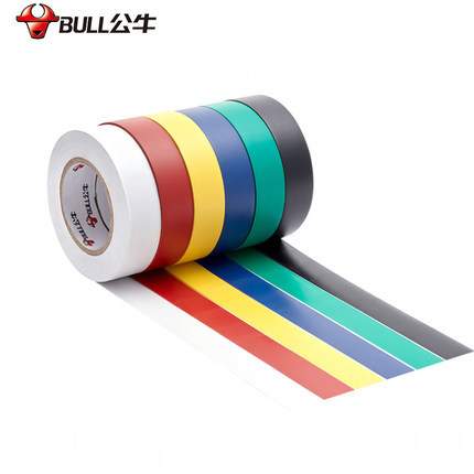 PVC材质公牛绝缘胶带 9米18米阻燃耐寒无铅电工绝缘胶带 红黄绿蓝