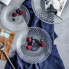 水果盘大小号透明玻璃盘家用茶几盘子套装沙拉盘瓜子盘一件代发