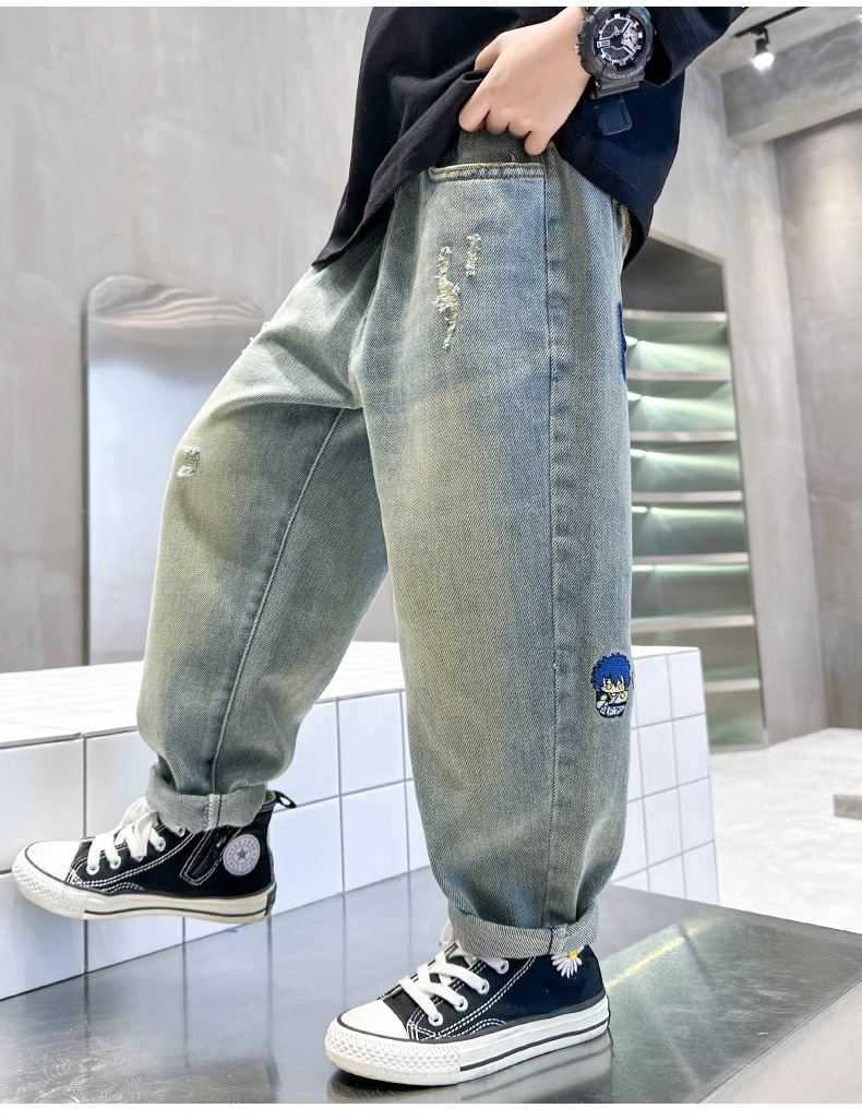 Modische Colour-blocking Jeans Für Jungen Im Lässigen Schnitt_voghion.com