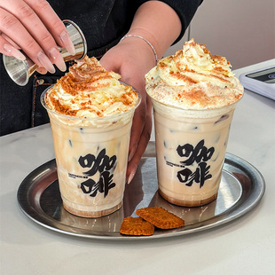 Disposable coffee cup with lid high transparent pet cold drink cup ice American 500ml plastic special latte cup wholesale
