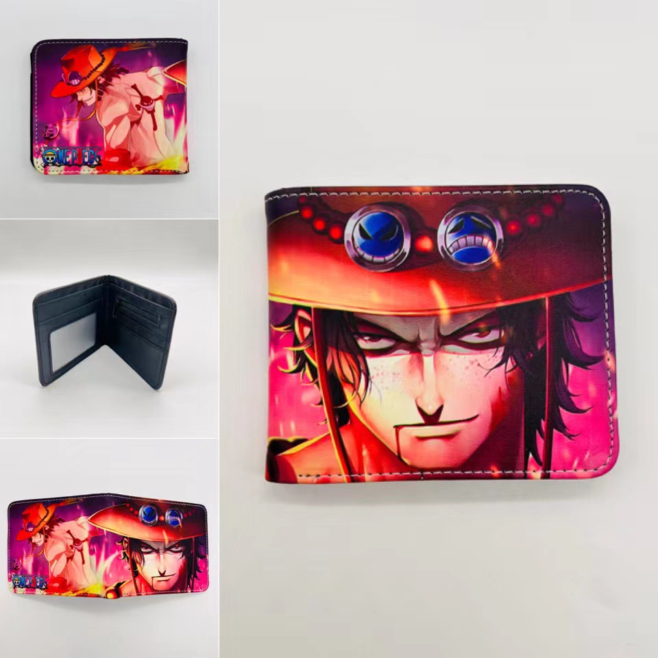 One Piece One Piece Cartera de dibujos animados japoneses Luffy Choba Solon plegable estudiantes PU cartera de cuero corta