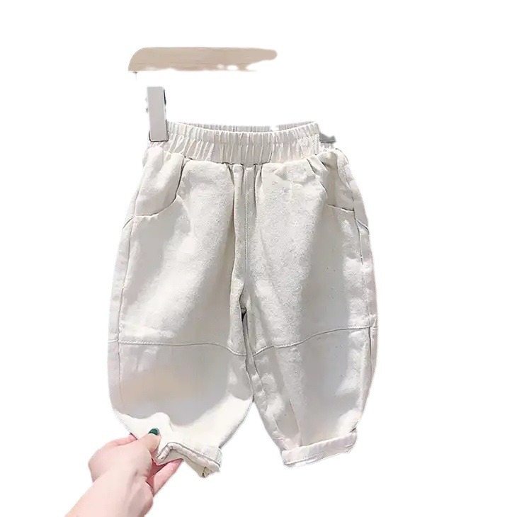 Primavera y otoño nuevos bebés de moda jeans casuales para niños pequeños y medianos pantalones de rábano de estilo extranjero pantalones largos de Harlan image 5