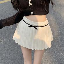 学院风jk百褶半身裙女装夏季蝴蝶结半裙高腰a字短裙裤裙气质裙子