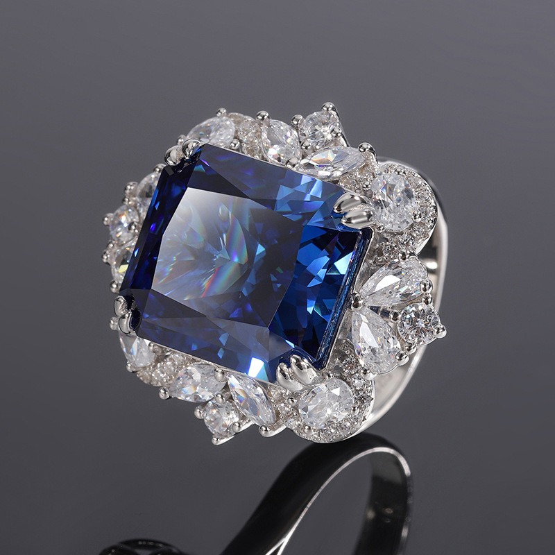 2023 nuevo estilo zhuang sheng joyería S925 todo el cuerpo plata diamante de alto carbono luz colgante lujo traje cuadrado 14*16