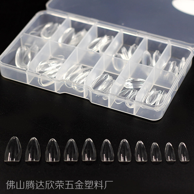120-Piece Box of Seamless Transparent Short Teardrop-Shaped Ballet Practice Nails for Beginners, Finished Product, Customizable Solid Color 120-Piece Box of Seamless Transparent Short Teardrop-Shaped Ballet Practice Nails for Beginners, Finished Product, Customizable Solid Color