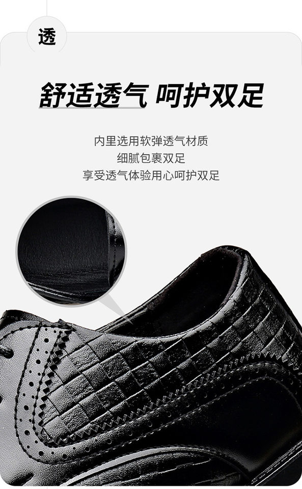 Giày da nam công sở mũi nhọn đế cao su, kiểu dây buộc, gót thấp 1–3 cm — 2Z107 Màu đen chi tiết 10