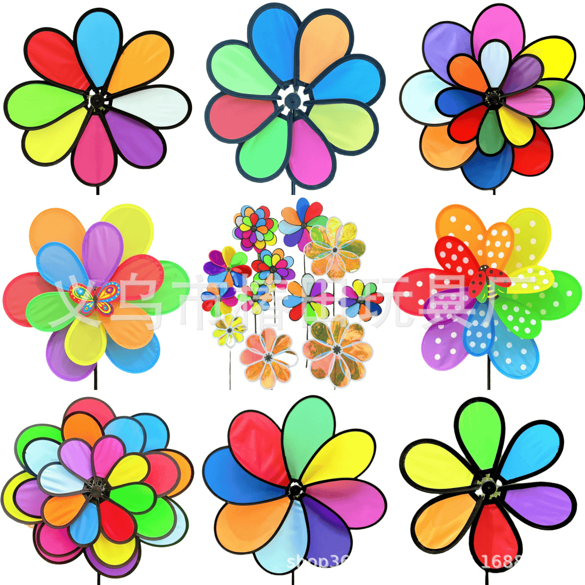 Fabric Windmills Wholesale for Park and Scenic Area Outdoor Decoration, Windmill Wall, Popular on Social Media, Windmill Stall, Children's Toys