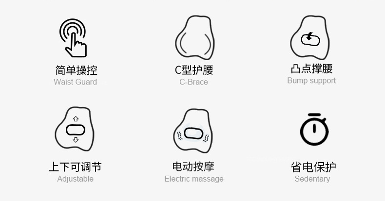 Car Electric Massage Lumbar Adjusting Back Pad Driver Waist Protection Artifact Truck Seat Lumbar Pillow Car Lumbar Pad