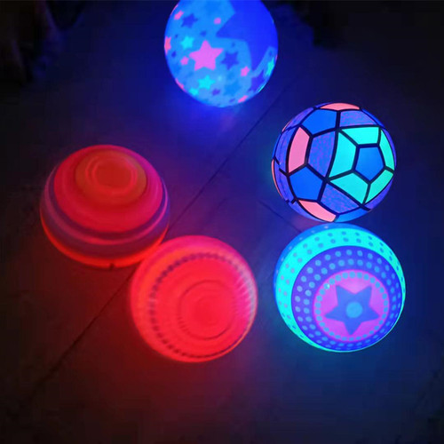 Internet celebrity street stall luminous football flash basketball racket fluorescent ball fitness swing inflatable bouncy ball toy