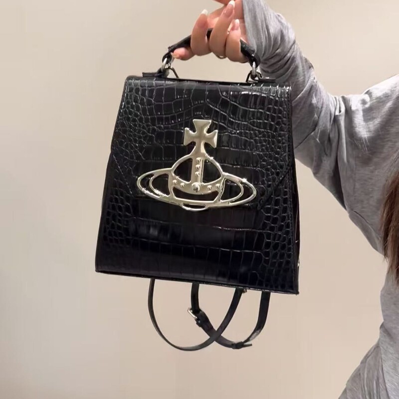 Women's Bag Sweet Cool Style Saturn Bag 2024 New Crocodile Pattern Backpack Saturn Backpack
