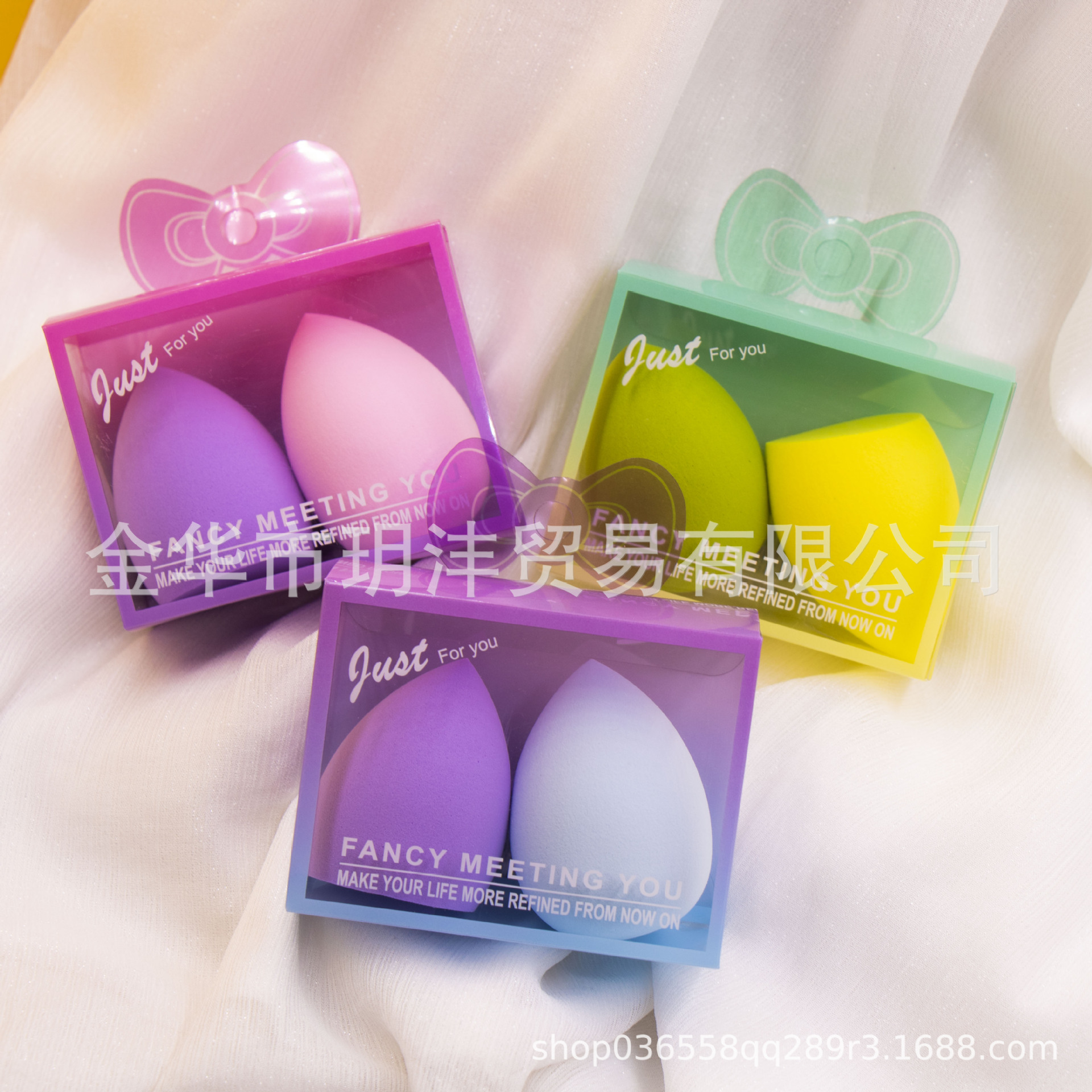 Spot impresión en color transfronteriza en caja maquillaje de belleza huevo maquillaje esponja huevo huevo seco y húmedo doble uso venta al por mayor de una pieza