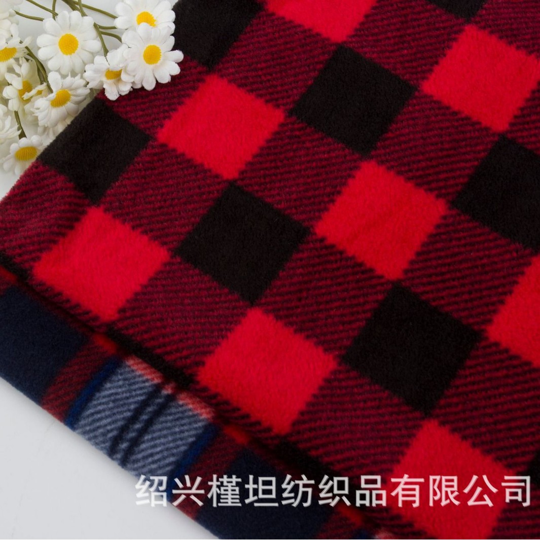 摇粒绒居家服帽子里料沙发面料冬鞋外套手套涤纶保暖面经典印花