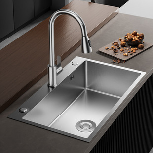 Kitchen Story Thickened High-Quality Stainless Steel Sink Large Single-Slot Household Kitchen Sink Under-Counter Basin