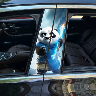 Car center pillar sticker A pillar, Body sticker - kung-fu-panda-1-pair-of-main-and-co-pilot