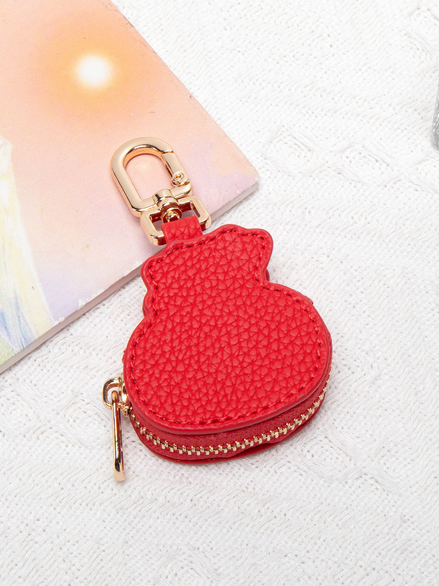 Inventario mini bolso llavero lindo bolso rojo tradicional bolso colgante pequeño multifuncional bolso de monedas