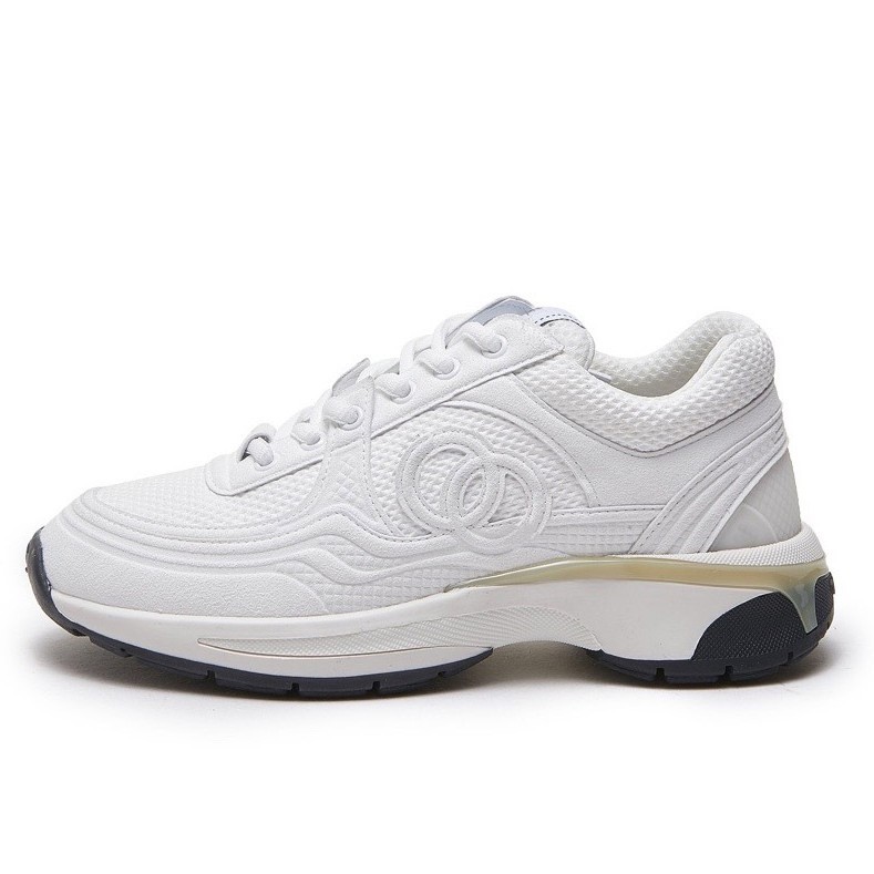 High Version 2024 Summer New Style Small Fragrant Mesh Breathable Sports Shoes Thick-Soled Dad Shoes Genuine Leather Lace-Up Running Shoes for Women