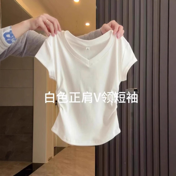 Cotton summer fitted design short T-shirt