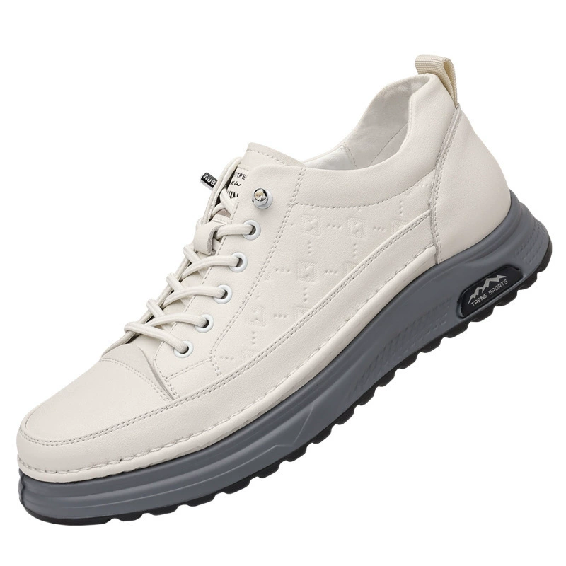 蜻蛉牌 Men's sneakers, non-slip white shoes for leather shoes, genuine leather, soft sole