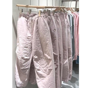 Light and Warm Down Cotton Pants Women's Outer Wear 2024 Autumn and Winter New Loose Straight Pants Slimming Casual Pants Women