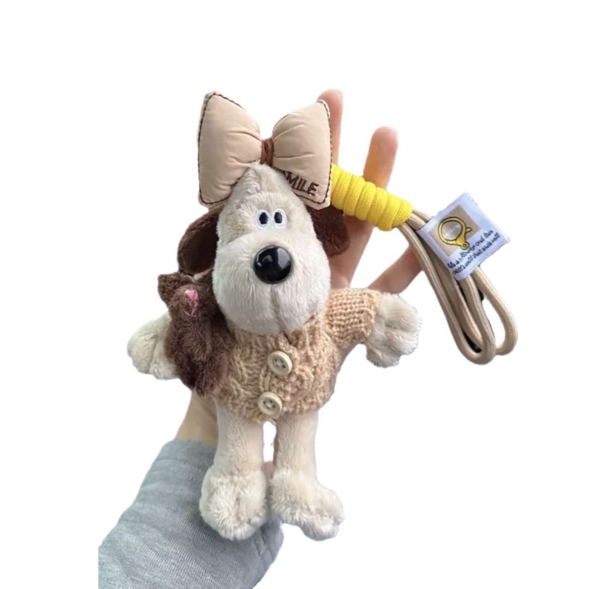 Meilade viento 14cm jefe perro peluche colgante lindo muñeca peluche moda cool bolsos colgante llavero