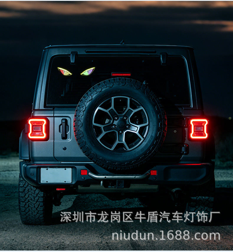 Devil Eye Solar Led Dynamic Warning Light Car Triangle Window Modified Decorative Ambient Light Anti-Collision Eye Light