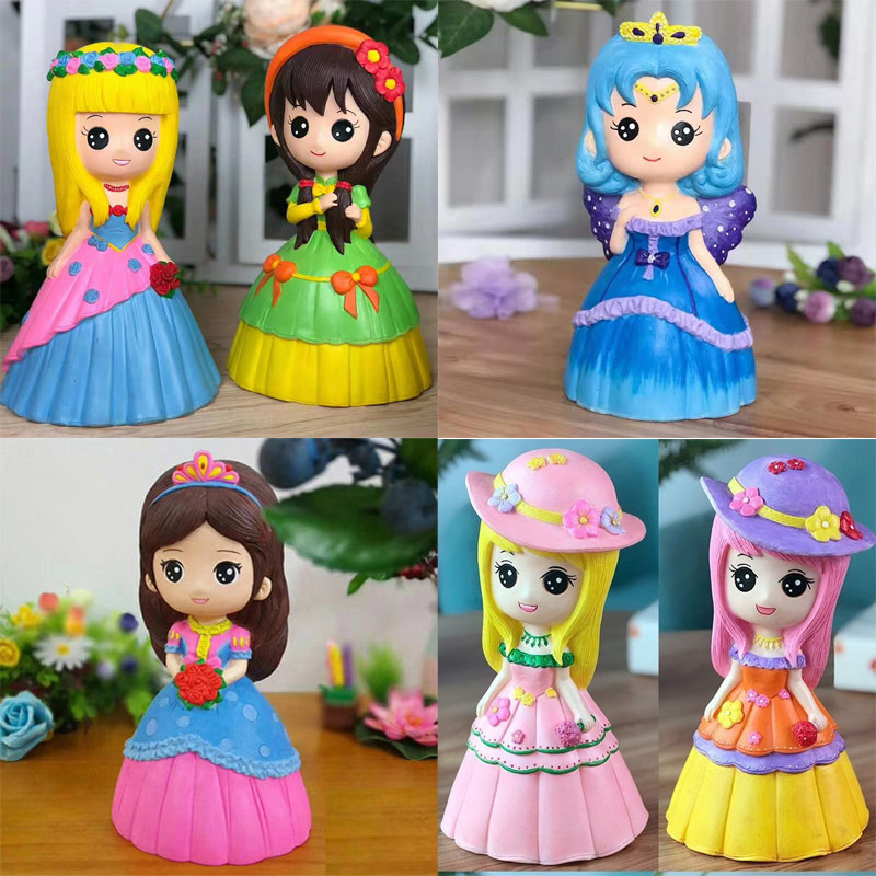 DIY涂鸦娃娃 白胚非石膏搪胶储蓄罐 彩绘娃娃地摊跨境货源 一代发|ms