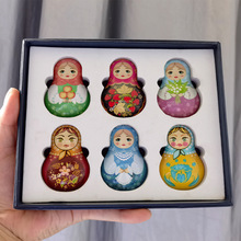 俄罗斯风格套娃冰箱贴人物形状水晶玻璃磁铁创意文创个性磁性贴