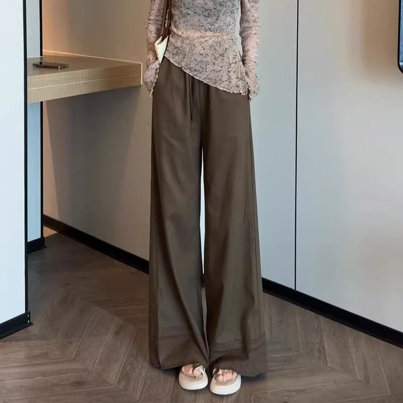 时尚套装女2025早秋新款时髦洋气不规则长袖上衣阔腿裤气质两件套|undefined
