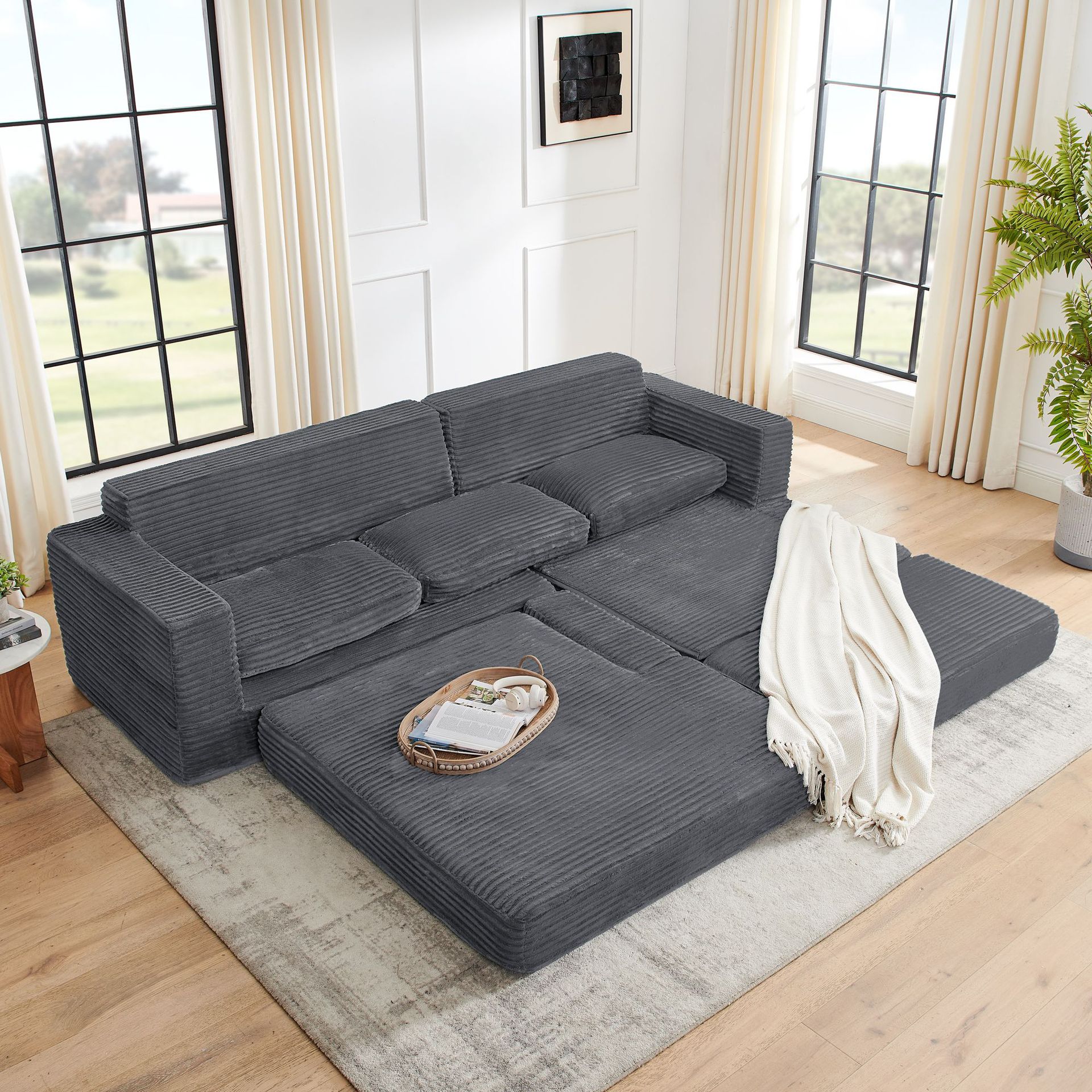 Sofá cama de compresión al vacío plegable italiano simple sofá recto multifuncional para sentarse y acostarse pequeña sala de estar