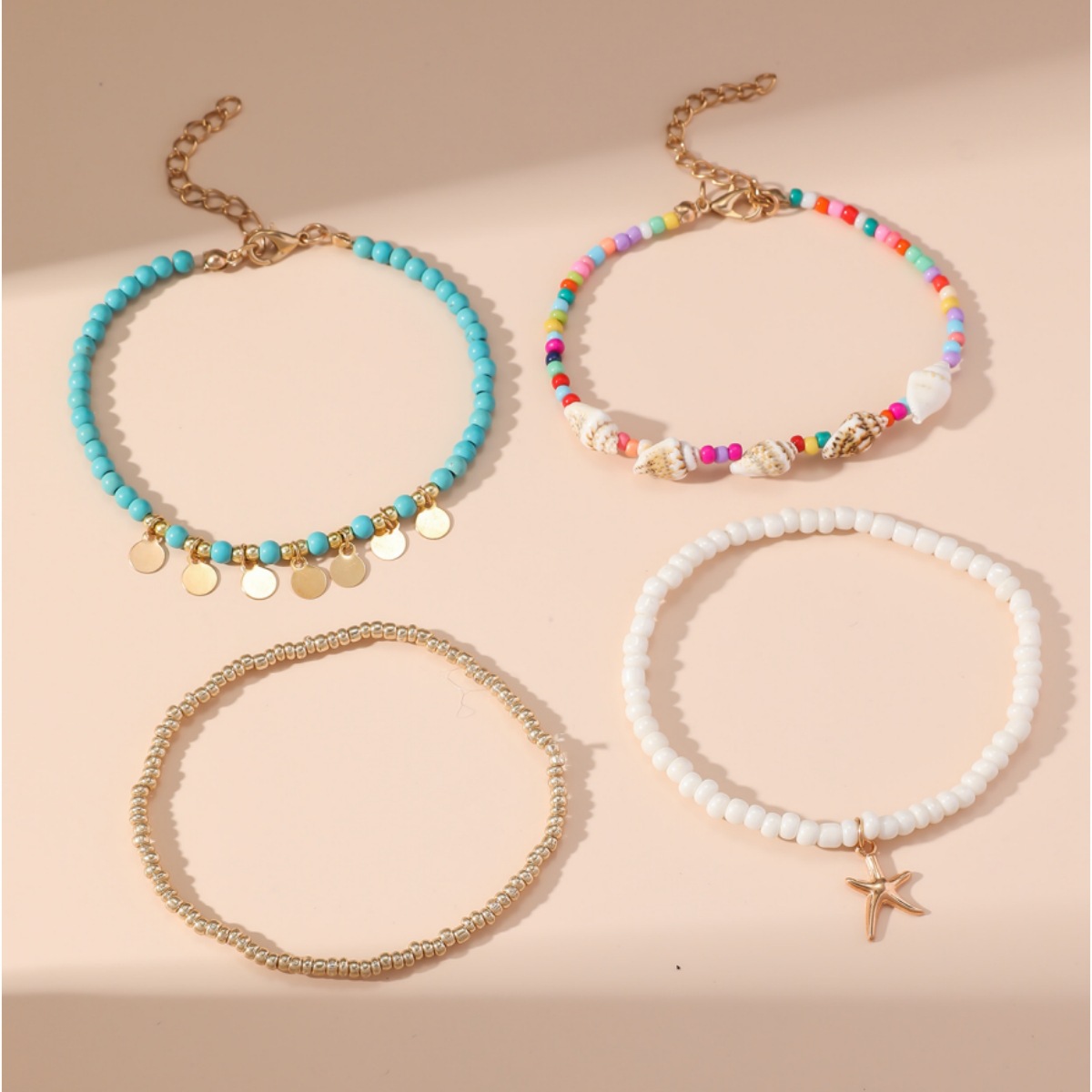 Cuenta De Semillas Retro Estrella De Mar Concha Con Cuentas Calcetín display picture 10