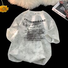 潮流帅气扎染短袖t恤夏季潮牌索罗娜圆领百搭青少年休闲运动上衣