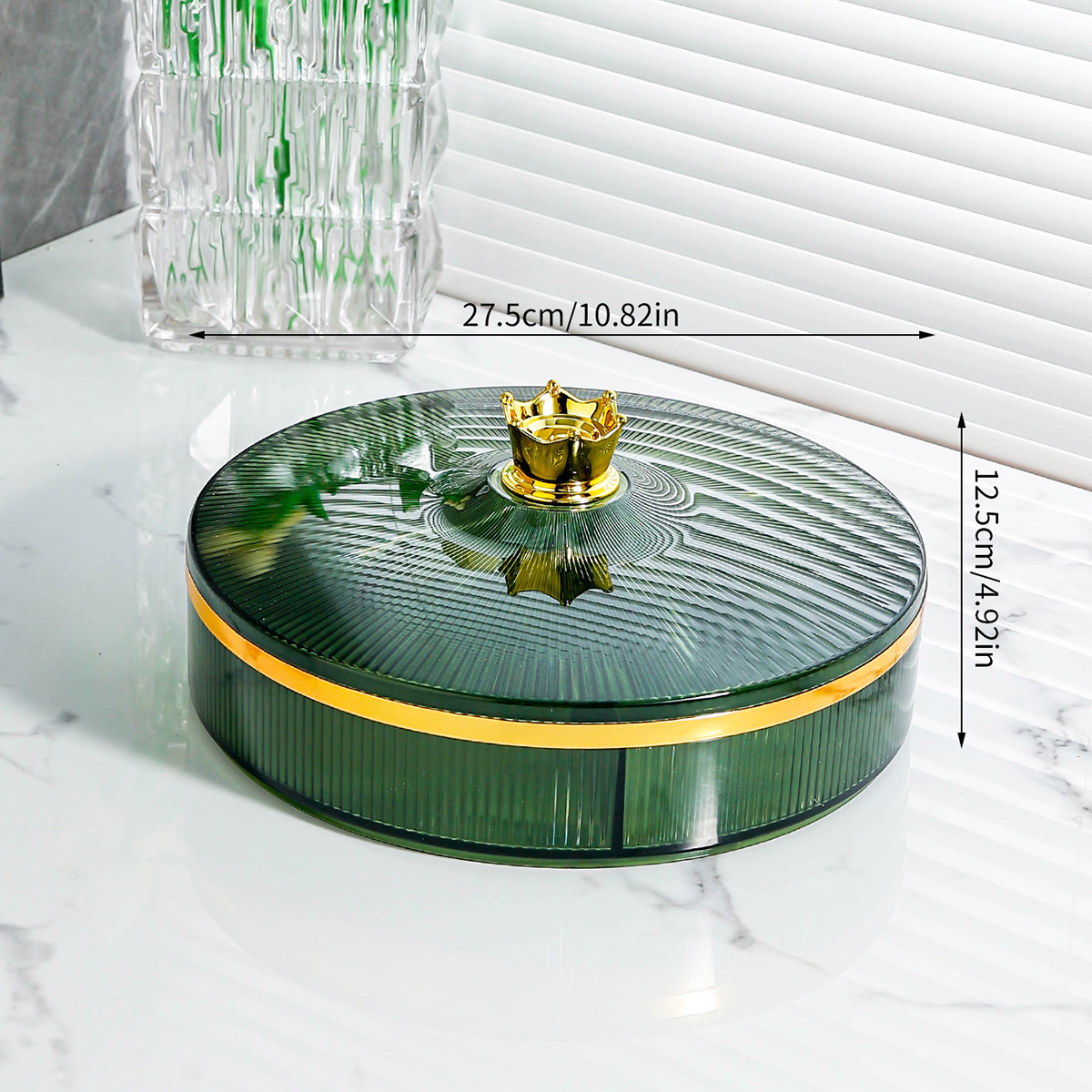 [과일 녹색] 과일 플레이트 큰 5 단일 레이어 큰 크라운 핸들