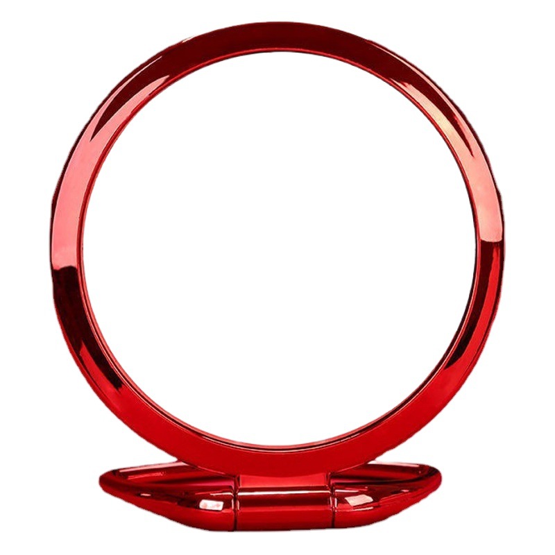 Espejo de boda al por mayor artículos de dote de novia espejo de doble cara maquillaje de boda de mujer espejo de columna roja