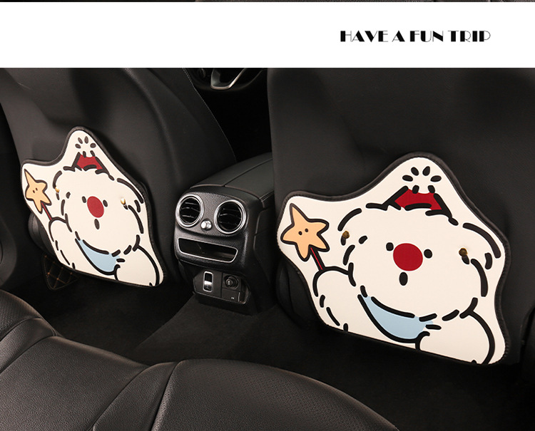Cat and Puppy Car Seat Anti-Kick Pad Rear Seat Anti-Dirt Wear-Resistant Decorative Protective Pad Anti-Wear Pad Seat Back