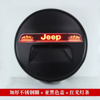 G-Class style, with thickened stainless steel Spare wheel cover - jeep-wrangler-imported2010-2017-245-75-r17-without-camera-hole-matte-blackwith-lights
