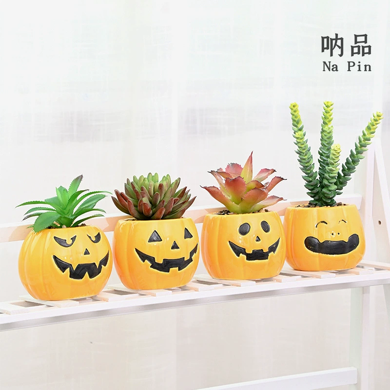 NPin Halloween керамические цветочные горшки украшения тыквы поддельные цветочные горшки