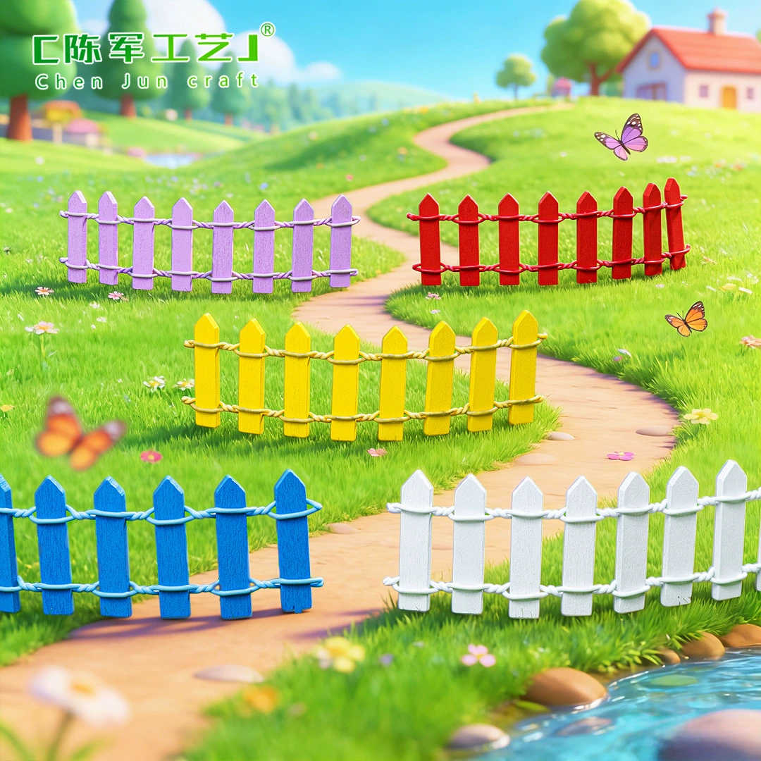 Микроландшафтные украшения, сочный деревянный забор, забор, белый мини-забор, маленькие украшения