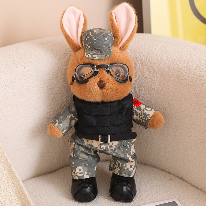 Camuflaje Panda Montar Muñeca Conejo Muñeca Soldado Soldado Hermano Peluches Soldado Veterano Memorial Ceremonia de Policía