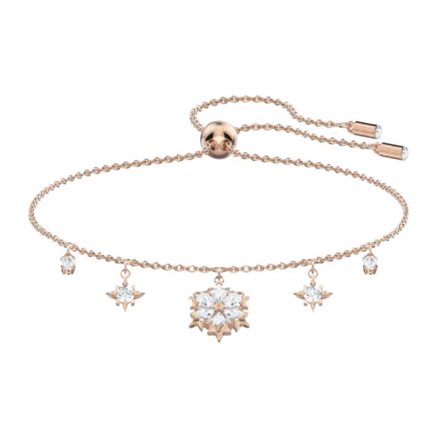 눈송이 로즈 골드 태슬 팔찌