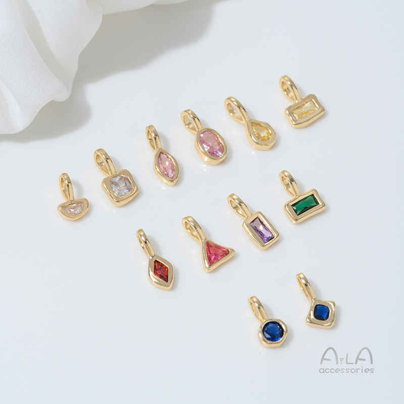 14K 電気メッキリアルゴールド象嵌ジルコニウム 12 誕生石ペンダントネックレスブレスレットブレスレットクリスタル diy ビーズアクセサリー材料|undefined
